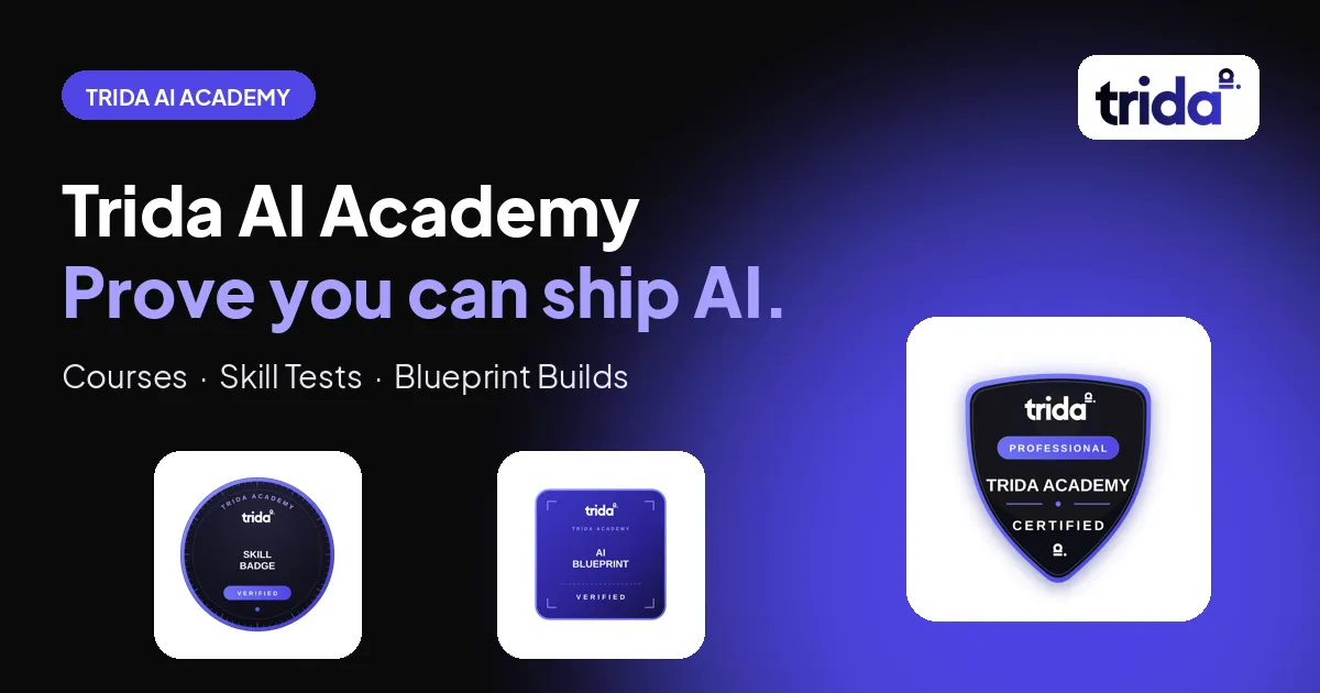 The Trida AI Academy: Courses, Skill Tests, and Blueprint Builds